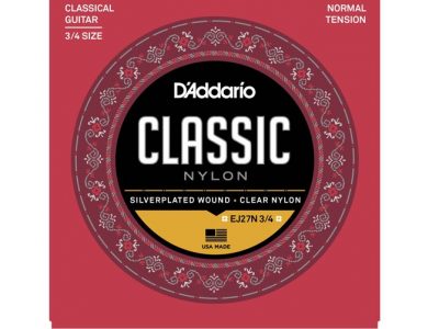 D'Addario EJ27N 3/4 Silverplated Wound Clear Nylon Classical Guitar Strings